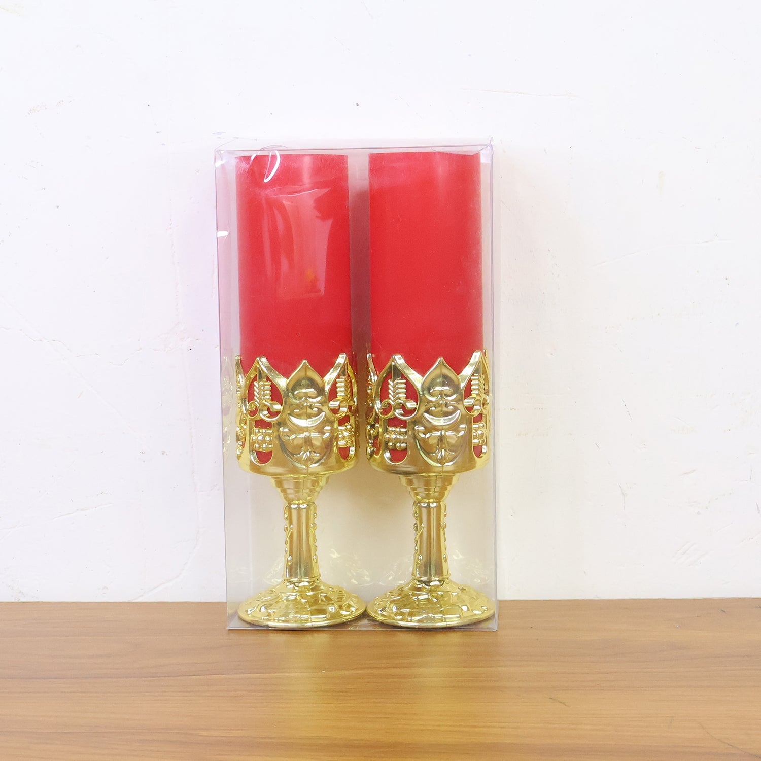 Decorative LED Candle Light Lamps with Golden Stand  (2 Pc) Decorative LED Candle Light Lamps with Golden Stand  (2 Pc)